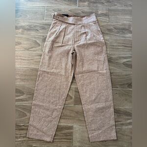 NWT Banana Republic linen blend trousers, high waist, Brown, 6